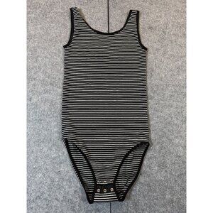 Yummie Ruby Shaping Bodysuit Women's M/L Black White Striped Cotton Seamless